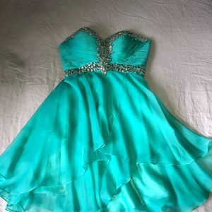 Sea foam green short formal party dress